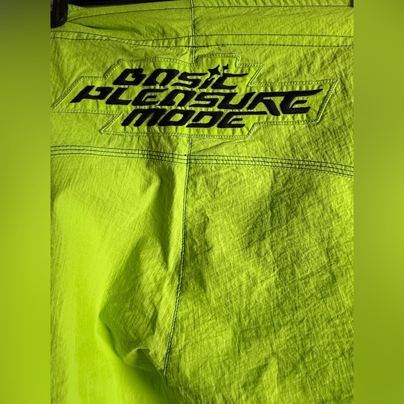 Basic Pleasure Mode Dolls Kill Acid Cargo Pants Lime Green Parachute Rave Club - Picture 5 of 6